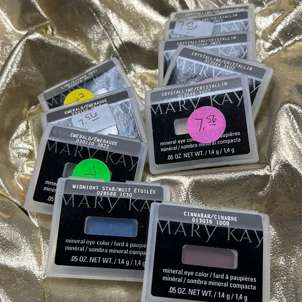 MARY KAY MINERAL EYE COLOR cinnabar, midnight star, emerald, lime, crystalline